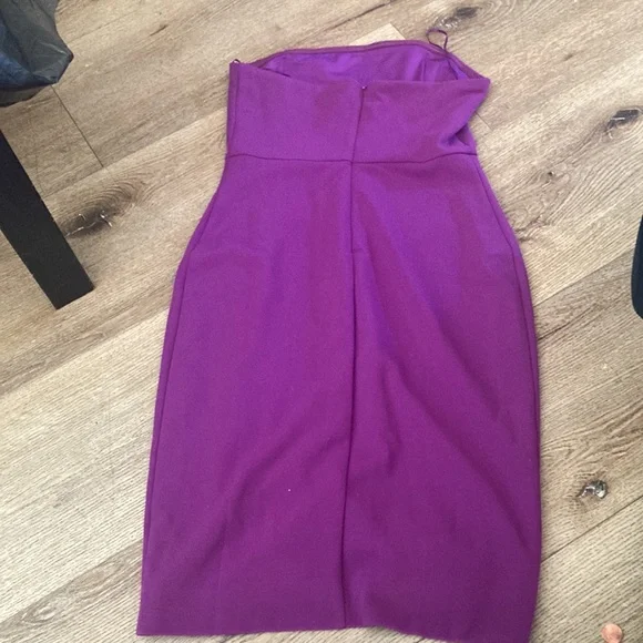 Meshki Rachel Crepe Bandeau Thigh Split Mini Dress - Picture 4 of 5